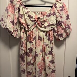 Trixxi Pink and Purple Floral Dress